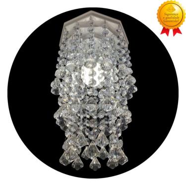 Imagem de Lustre Para Cozinha Cristal Acrílico Luminária Decorar Iluminar Casa plafon sobrepor 17x30cm