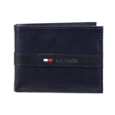 Imagem de Carteira masculina Tommy Hilfiger, fina, elegante, dobrável, azul marinho