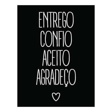 Imagem de Kit 3 Placas Entrego Confio Aceito Agradeço 36X46