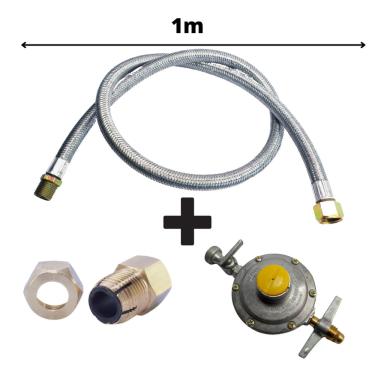 Imagem de Regulador de pressão 2kg Aliança residencial + Mangueira de gás 1,0m Bico bm