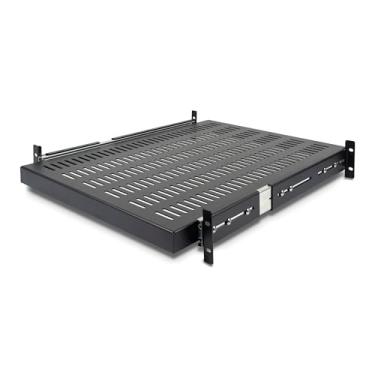 Imagem de StarTech. com Prateleira de Montagem em Rack Deslizante 2U - Profundidade de Montagem Ajustável - Ventilada - 22,7 kg - Prateleira Universal Resistente de 48,2 cm para Rack de Equipamentos (UNISLDSHF19), Preta