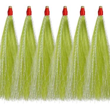 Imagem de Isca de pesca Teaser Teasers Bucktail Teasers Iscas de pesca em água salgada Equipamento de Linguado Tubo Deslizante de Pesca Bucktail Teaser Cauda Trolling Saia Isca para Bacalhau Linguado Robalo