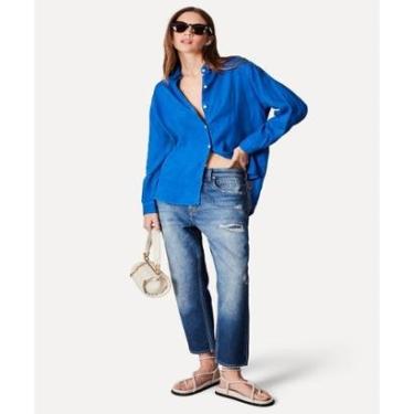 Imagem de Calça Jeans Boyfriend Lila Cerzido Reversa-Feminino