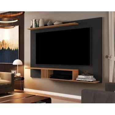 Imagem de Painel Luxo 1.6 Tvs até 55 Preto  Freijó  - Móveis Aqui