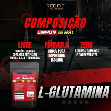 Imagem de Suplemento em pó Kit Red Fit Nutrition L-Glutamina 1Kg-Unissex