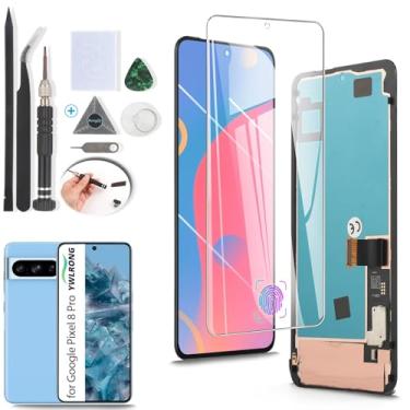 Imagem de YWLRONG Tela OLED de substituição para Google Pixel 8 Pro LCD Touch Screen Digitalizador para Pixel 8 Pro GC3VE G1MNW Display com ferramentas (suporte a impressão digital)