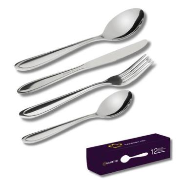 Imagem de Jogo Garfo Faca Colher 48 pç Restaurante Bufffet Gourmet Mix