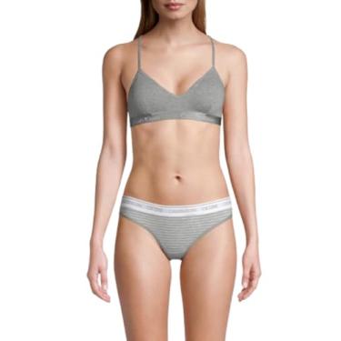 Imagem de Calvin Klein Sutiã feminino Motive de algodão levemente forrado, Cinza mesclado, GG
