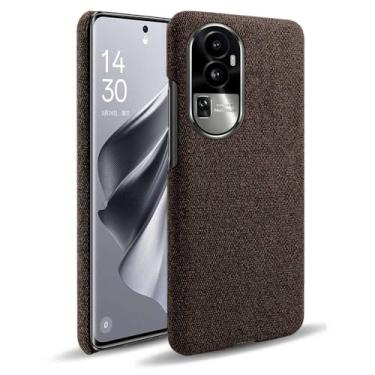 Imagem de Capa para OPPO Reno 10 PRO,Capa desenhada em lona,Case Protetora Ultrafina com Empunhadura Macia,Design em Tecido Antichoque e Antiarranhões-Brown