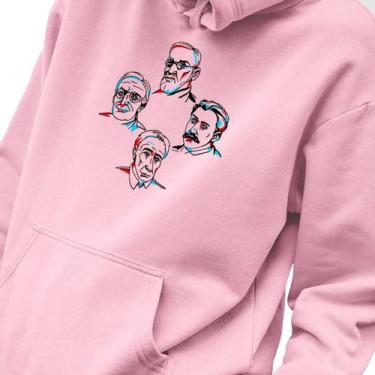 Imagem de Blusa Moletom Masculino Estampado Os Caras Psicologia em Algodão Fio 3