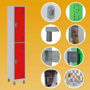 Imagem de Armário de Aço com 2 Portas Grandes locker academia vestiário funcioná