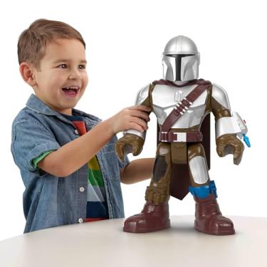 Imagem de Imaginext, Figura de Ação Star Wars Mandalorian XXL com 41 cm de Altura e Lançador de Projétil, Mattel