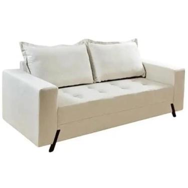 Imagem de Sofá 8100 3 Lugares em Veludo com Almofadas Soltas 198cm Boareto Cor B