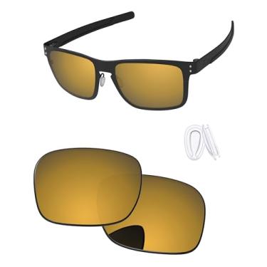 Imagem de PapaViva Lentes de reposição e peças de nariz para óculos de sol Oakley Holbrook Metal OO4123 55 mm, Bronze, dourado, Holbrook Metal