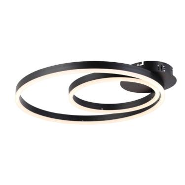 Imagem de Plafon Hypnosis 2 Circulos Led Ø50+30Cm - Preto