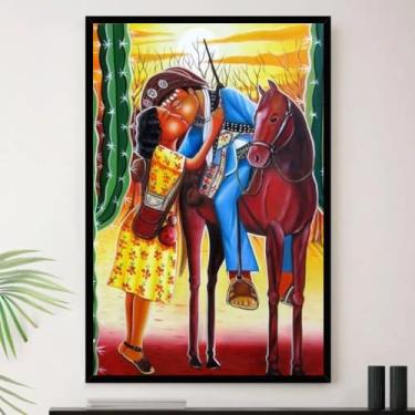 Imagem de Genérico, Quadro Lampiao Maria Bonita Cavalo Decorativo A4 23x33cm