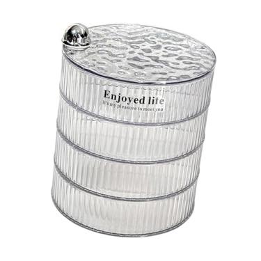 Imagem de Dynwave Caixa de joias giratória, organizadora e versátil, com grande capacidade, porta-brincos para artigos de beleza e vestiário, 4 Níveis