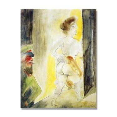 Imagem de NHLDZYH Otto Dix Canvas Art, (Myself in Brussels), reproduções de pinturas famosas, arte de parede classicismo para sala de estar quarto decoração de casa. Somente tela 70x90cm-27,6x35,4 pol