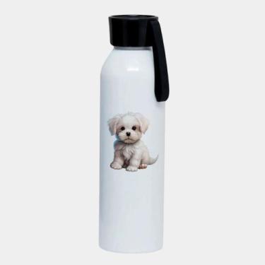Imagem de Garrafa Squeeze Sport Branca Premium 650ml CACHORRO DESENHO FOFO 16 - 