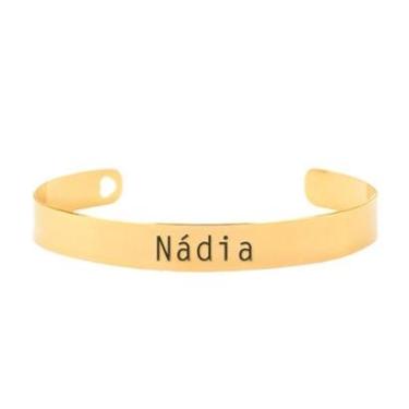 Imagem de Bracelete Personalizado Gravação Nome Nádia Banhado Ouro 18K - 999003435-Feminino
