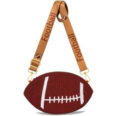 Imagem de Bolsa esportiva com contas para mulheres, beisebol, futebol, tiracolo, dia de jogo, bolsa de ombro, futebol, beisebol, mãe, presente para fãs, Multicor, Estilo E