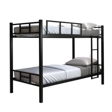 Imagem de Beliche Bicama Solteiro Padrão Estrutura Aço Resistente Grade De Proteção Escada Alojamento