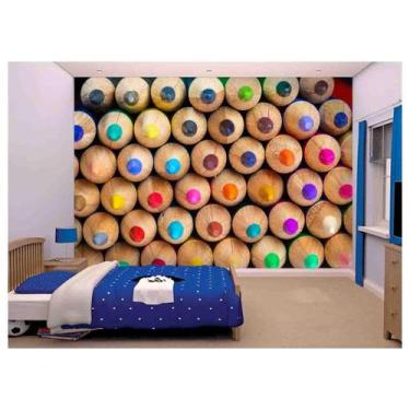 Imagem de Papel De Parede Infantil Lápis De Cor Escola Azs201 - Você Decora