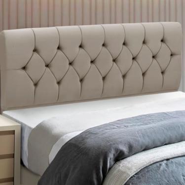 Imagem de Cabeceira Casal Estofada Madeira Madri (Capuccino)