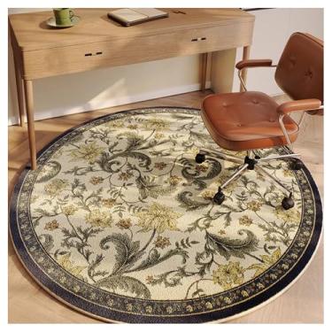 Imagem de Ergocar Tapete redondo estilo bomisian, retrô, ultrafino, macio, antiderrapante, lavável, adequado para quarto, entrada, sala de jantar, dormitório familiar