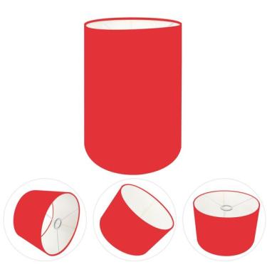 Imagem de Cúpula Abajur Cilíndrica Cp-8003 Ø15x20cm Vermelho