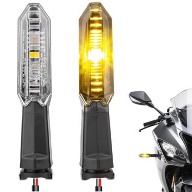 Imagem de Luzes indicadoras de seta de LED compatíveis com Kawasaki NINJA 300 400 650 H2 ZX-25R ZX-6R ZX-10R Z400 Z900 Z1000 (Lente B-Transparente)