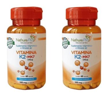 Imagem de Kit 2 Vitamina K2-MK7 60 Cápsulas 500mg - NathurePro