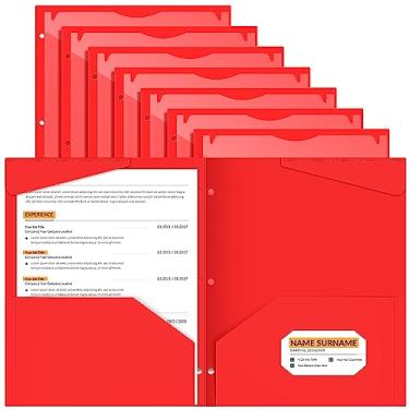 Imagem de Henoyso 36 peças, 2 pastas de plástico com bolso frontal transparente, pasta de arquivo perfurada com 3 furos, tamanho carta para levar para casa, porta-documentos, para escritório, negócios, material