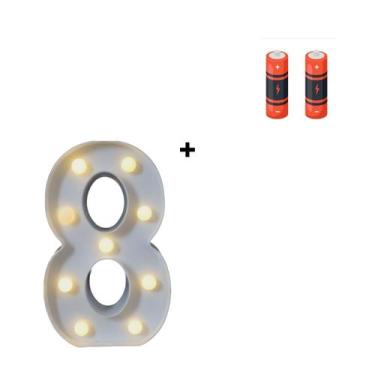 Imagem de Número Luminária Led 3d Festa Decoração + Pilha Grátis - Partiufesta, 