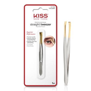 Imagem de Pinça Kiss New York Ponta reta dourada premium