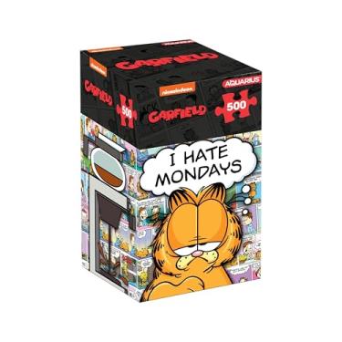 Imagem de AQUARIUS Quebra-cabeça Garfield I Hate Mondays 500 peças (quebra-cabeça de 500 peças) - Sem brilho - Ajuste preciso - Mercadoria e colecionáveis Garfield oficialmente licenciados - 35,5 x 48 cm