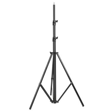Imagem de Wideskall Suporte de luz de tripé de fotografia de metal ajustável de alumínio de 1,8 m com parafuso de 1/10.2 cm para o local de trabalho estúdio fotográfico flash monolight anel refletor softbox