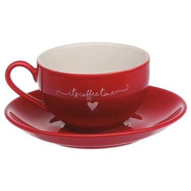Imagem de Jogo 6 Xícaras De Chá Café Vermelha Coração Hauskraft 160ml
