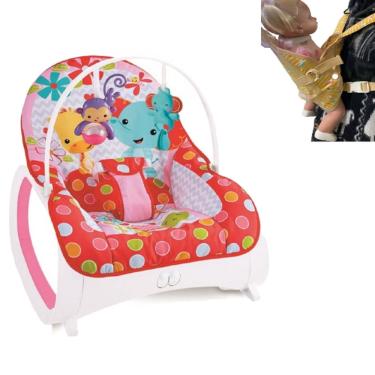 Imagem de Cadeira de Balanço p/ Bebê Musical + Bolsa Canguru p/ Bebê