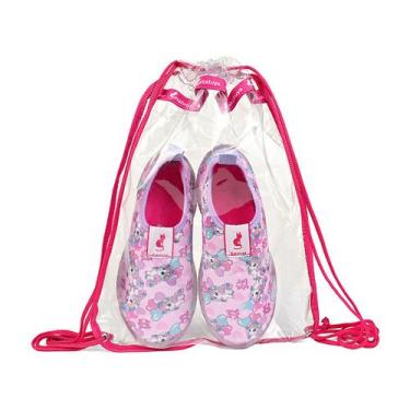 Imagem de Sapatilha Infantil Slip On Menina Calce Fácil Com Bolsa Rosa/Unicórnio
