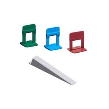 Imagem de Espaçador Piso Porcelanato Slim 1000 Un + 200 Cunhas Cortag, 1,0mm