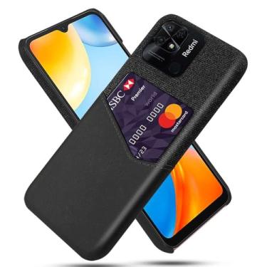 Imagem de Capa para Xiaomi Redmi 10c,Tela e tampa de couro PU,Antideslizante,360°cobertura completa à prova de choque com 1 slot de cartão atrás,Prevenção de queda-Black