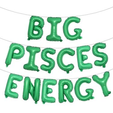 Imagem de Faixa multicolorida de balões de energia de Peixes, decorações de festa de aniversário, aniversário de peixes, letras de 41 cm, aniversário de 21 anos, 30 anos, (verde grande energia de peixes)