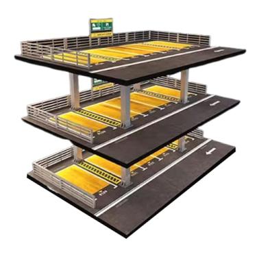 Imagem de Milageto 1/64 Rodas Diecast Exibir capa Decoração de mesa Multi -camadas exibem caixa de modelo de veículo para presentes mini bonecas, Camada Americana 3