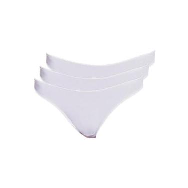 Imagem de Kit com 3 Calcinhas Fio Dental Hope 37840, Branco, P