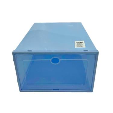 Imagem de Kit 6/10/12/24 Caixas Organizadoras Para Sapatos Tênis Empilhável Tampa Flip(AZUL,12 UNIDADES)