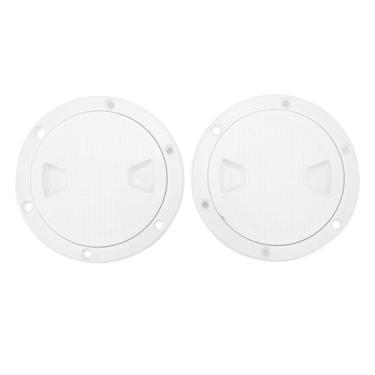 Imagem de Acouto 2PCS Boat Hatch Placas de Deck Não Deslizam a Forma Redonda de Inspeção de Borracha de Borracha Placa de Deck Com Tampa Destacável (Branco)