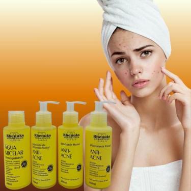 Imagem de Kit Facial Antiacne Rhenuks Cosméticos  4 Produtos com Ácido Hialurôni