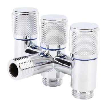 Imagem de Fafeicy 1 Em 3 Em 3 Torneira Divisor de Aço Inoxidável de Aço de 3 Vias Com G1/2 Fios Masculinos para a Pia da Cozinha do Banheiro (Cor eletroplatada)