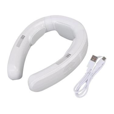Imagem de AYNEFY Ventilador de Pescoço Portátil, Ventilador de Mão 7000mAh Com Função de Aquecimento de Resfriamento Recarregável Ar Condicionado Silencioso 3 Ajuste de Velocidade de Uso Longo (Branco)
